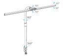 Stolní LED lampa FILO, svěrka, USB, dálkový ovladač