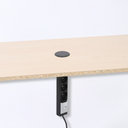 Stolní vysouvací zásuvka, 2× 230 V, USB-A, USB-C, černá