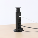 Stolní vysouvací zásuvka, 3× 230 V, USB-A, USB-C, černá