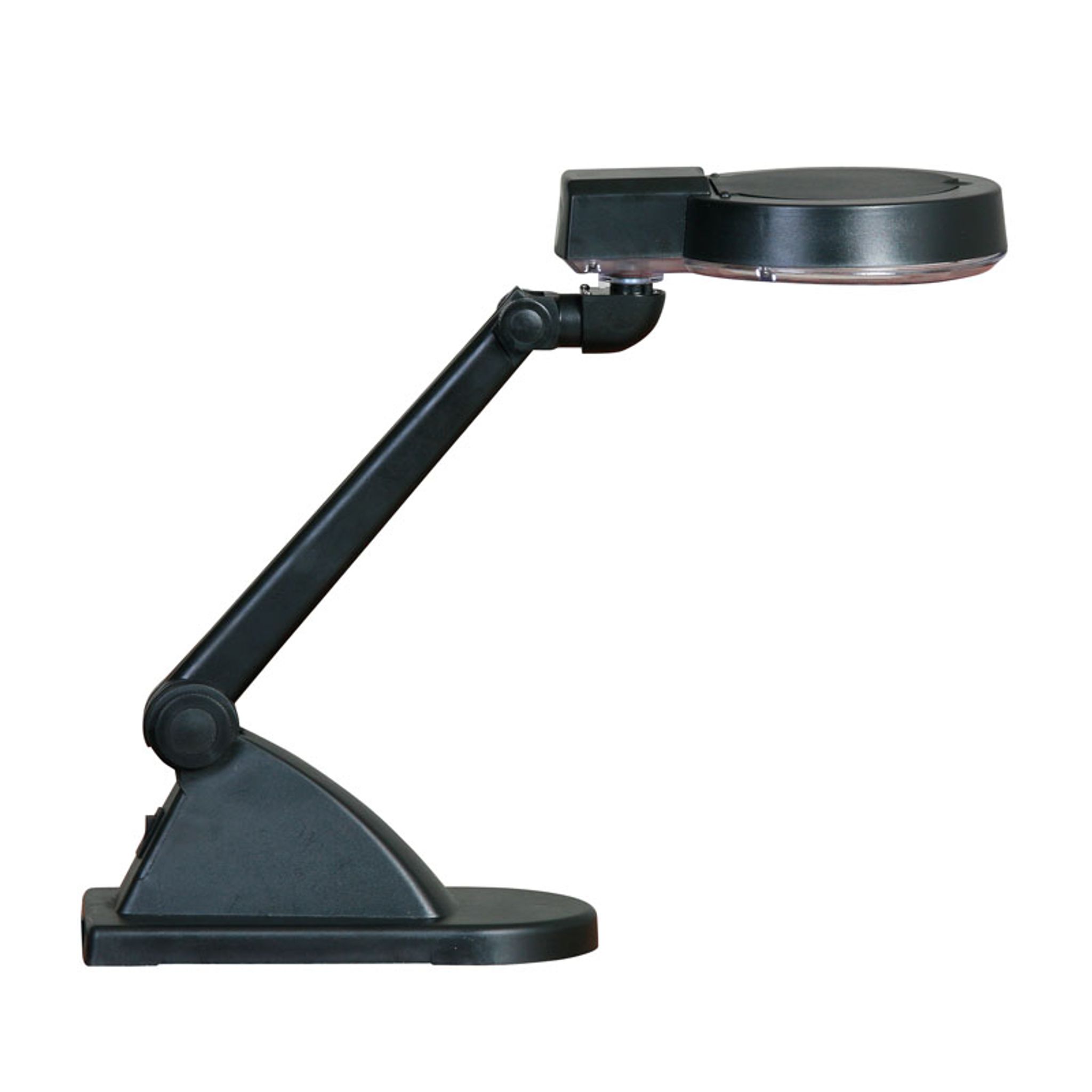 Stolová LED lampa so zväčšovacou lupou, čierna