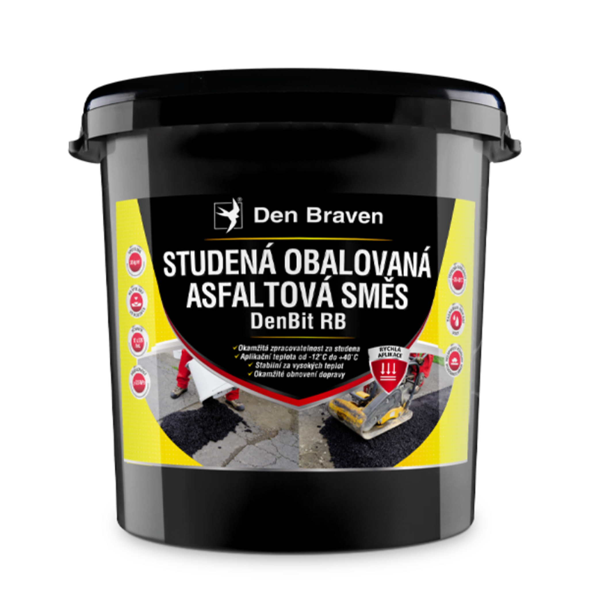 Studená obalovaná asfaltová směs | DenBit RB, 25 kg, černá