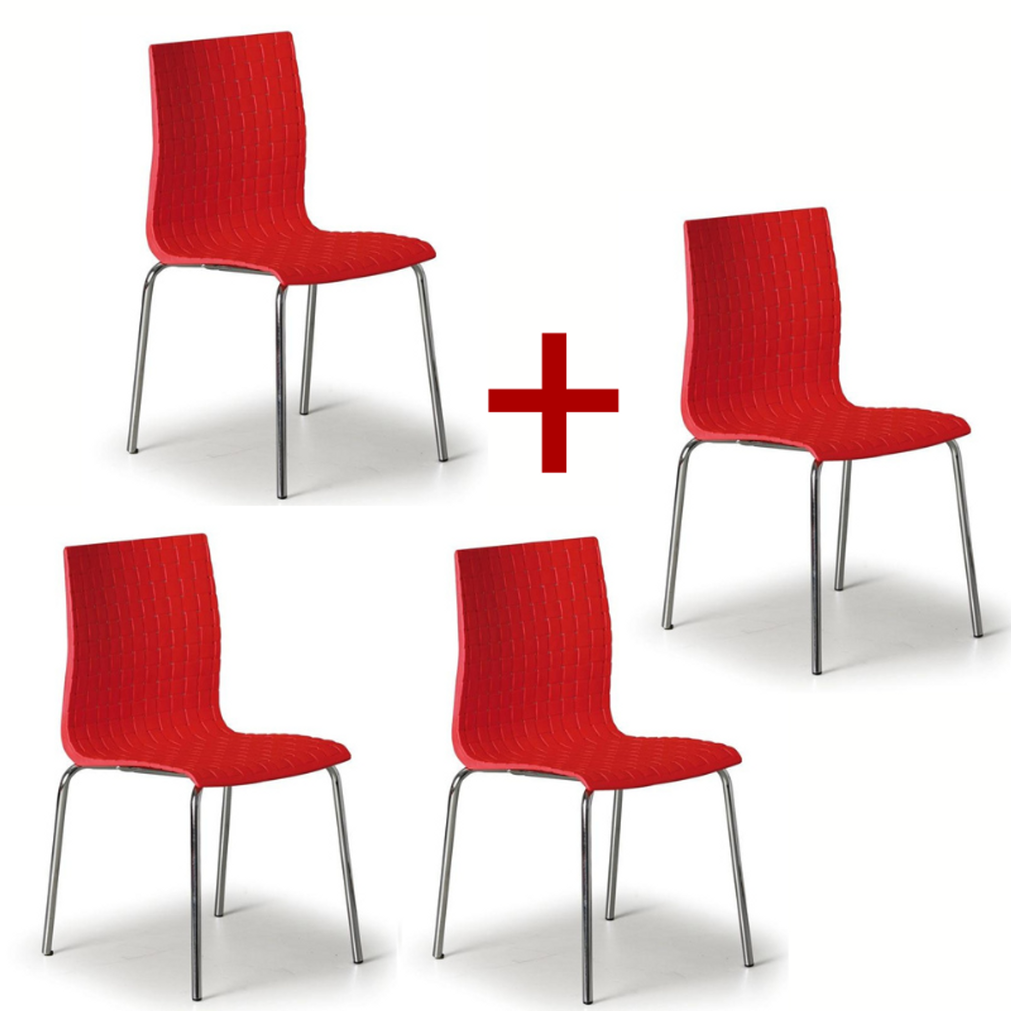 Stuhl MEZZO 3+1 GRATIS, rot