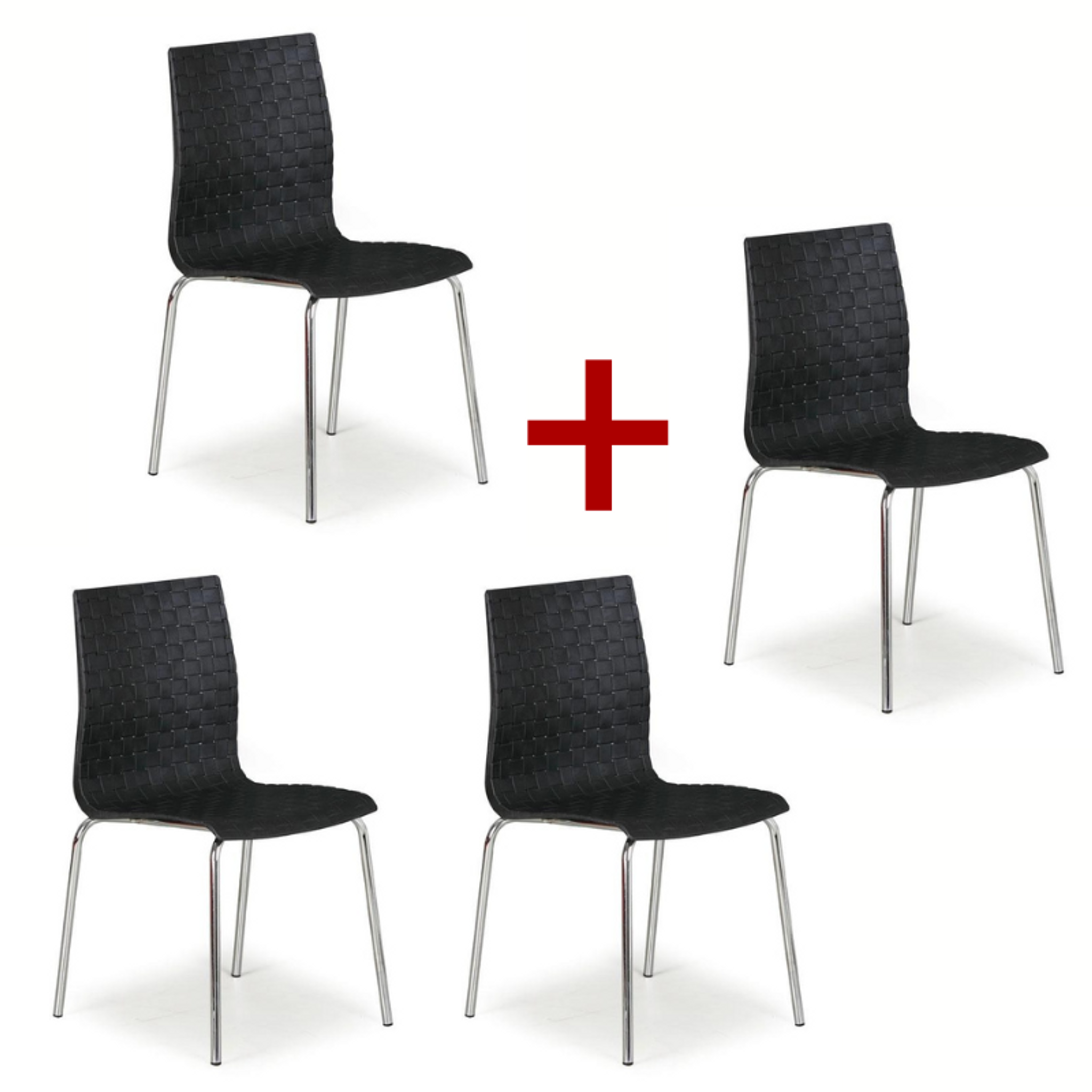 Stuhl MEZZO 3+1 GRATIS, schwarz