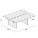 Stůl double SOLID + 1x přísed, 2100 x 1650 x 743 mm, dub přírodní