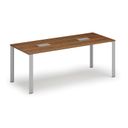 Stůl INFINITY 2000 x 900 x 750, ořech + 2x stolní zásuvka TYP III, stříbrná