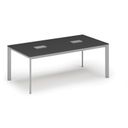 Stůl INVITATION 2000 x 1000 x 740, grafit + 2x stolní zásuvka TYP II, stříbrná