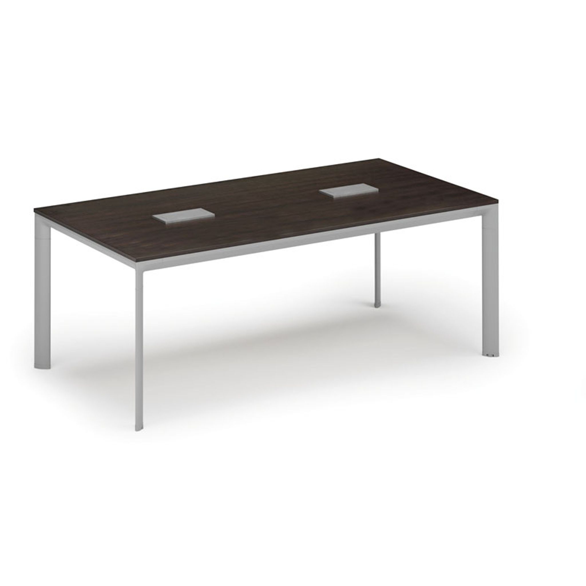 Stůl INVITATION 2000 x 1000 x 740, wenge + 2x stolní zásuvka TYP IV, stříbrná