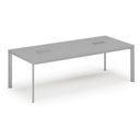 Stůl INVITATION 2400 x 1200 x 740, šedá + 2x stolní zásuvka TYP II, stříbrná
