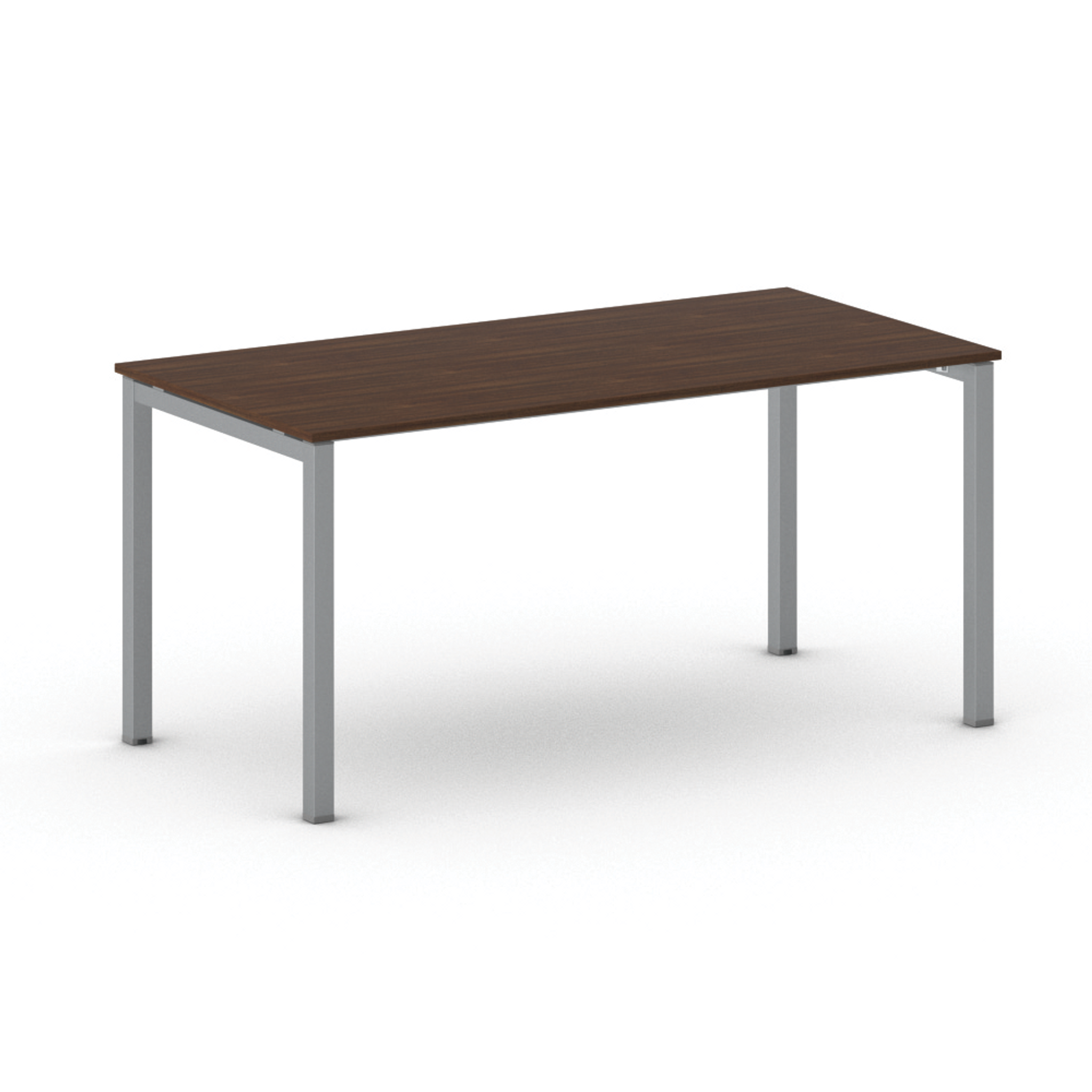 Stůl PRIMO SQUARE se šedostříbrnou podnoží 1600 x 800 x 750 mm, ořech