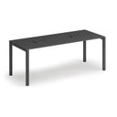 Stůl SQUARE 2000 x 800 x 750, grafit + 2x stolní zásuvka TYP I, černá