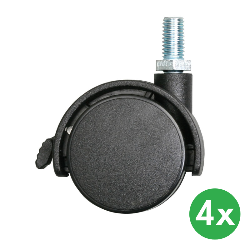 Fotografia produktu: Súprava 4 koliesok k regálom, 50 mm, 20 kg