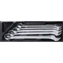 Súprava kľúčov 5 ks, očkové/ploché - vložka do zásuvky G2/G6, 40 x 140 x 410 mm, chróm vanádium