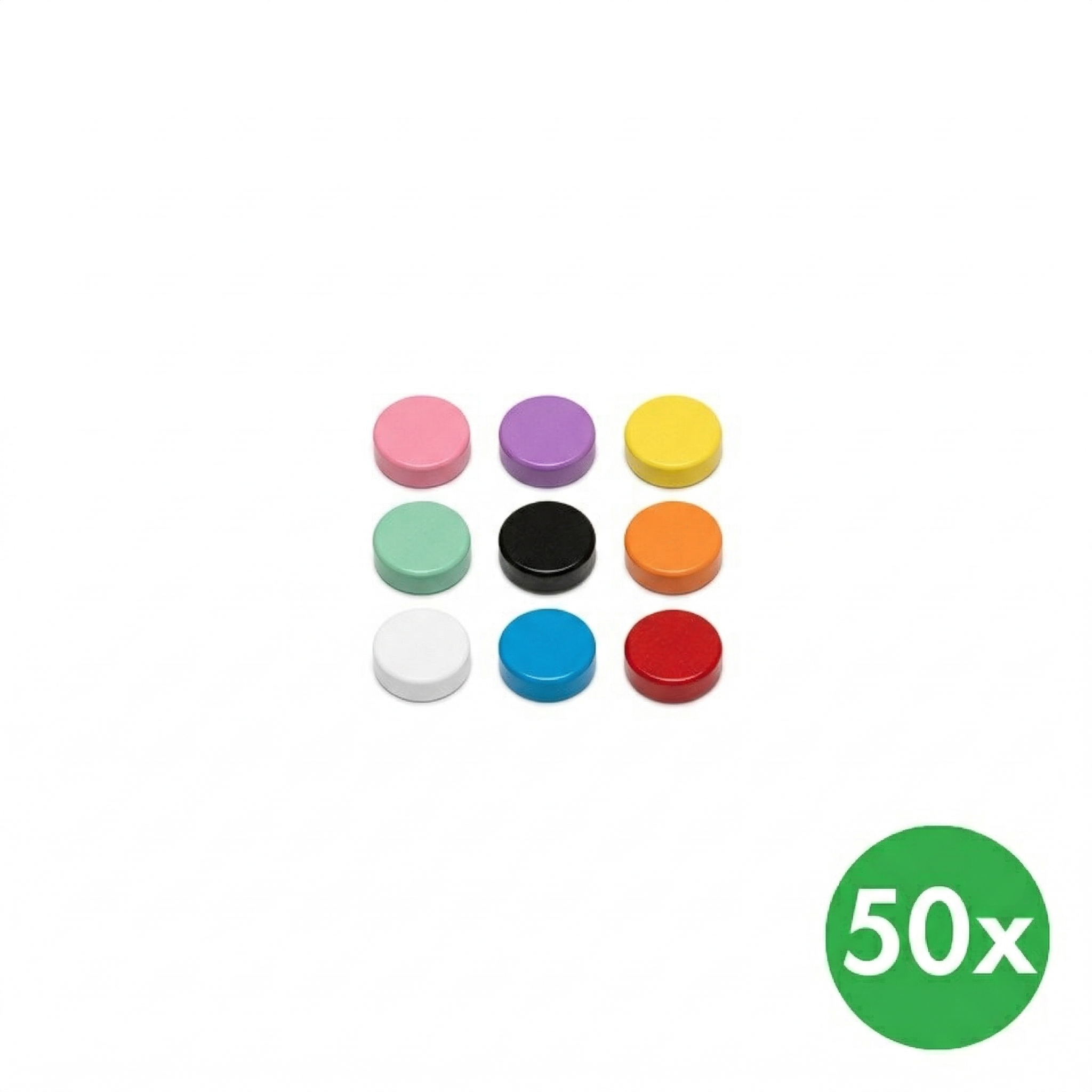 Súprava magnetov pre popisovacie tabule, priemer 30 mm, mix farieb, 50 ks