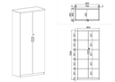 Szafa biurowa ARRISTO LUX, 800 x 400 x 1836 mm, orzech