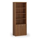 Szafa biurowa kombinowana PRIMA WOOD, drzwi na 2 poziomach, 800 x 420 x 2128 mm, orzech