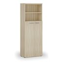 Szafa biurowa kombinowana PRIMA WOOD, drzwi na 4 poziomach, 2128 x 800 x 420 mm, dąb naturalny