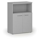 Szafa biurowa kombinowana PRIMO GRAY, 800 x 420 x 1087 mm, szary