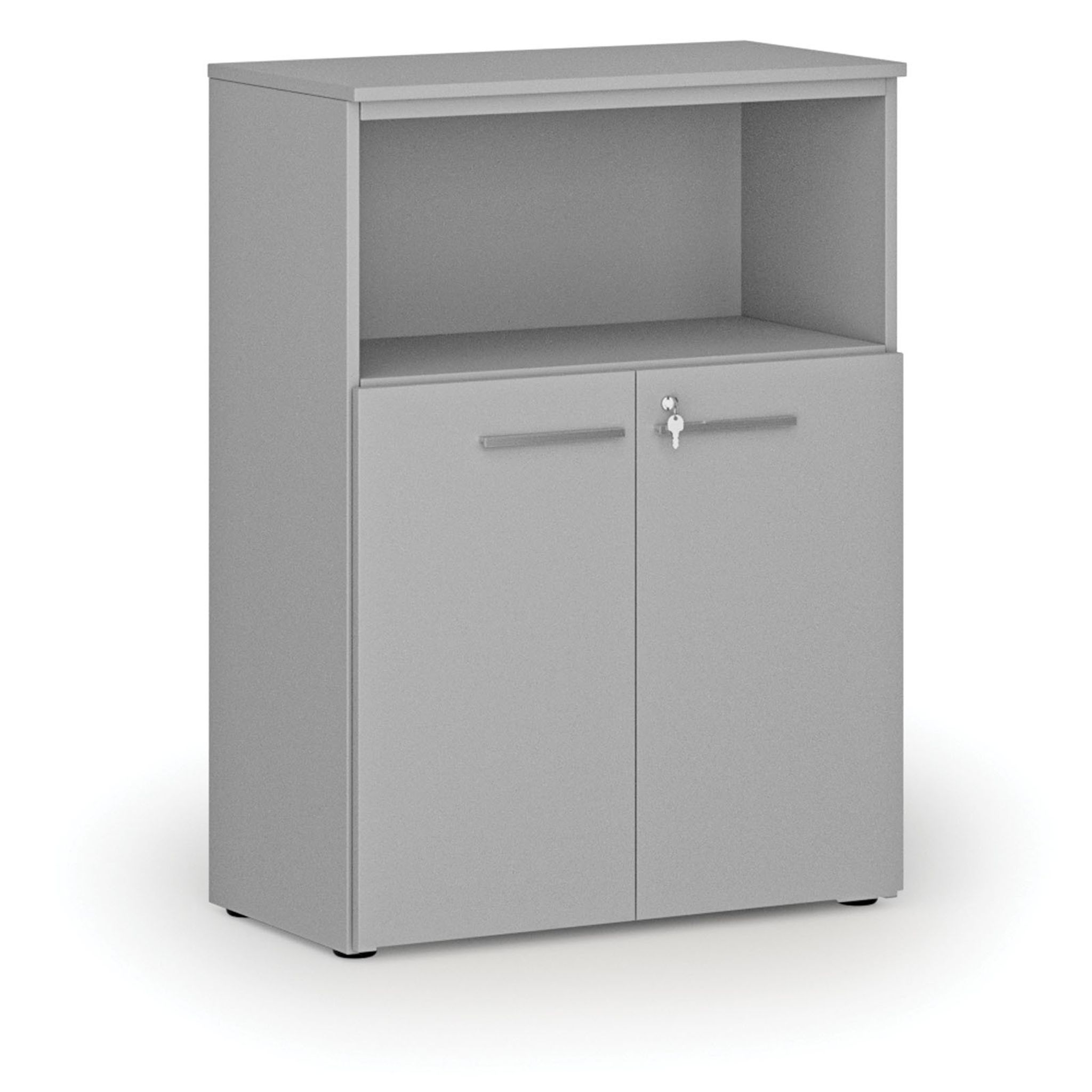 Szafa biurowa kombinowana PRIMO GRAY, 800 x 420 x 1087 mm, szary
