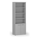 Szafa biurowa kombinowana PRIMO GRAY, drzwi na 2 poziomach, 800 x 420 x 2128 mm, szara