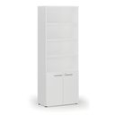 Szafa biurowa kombinowana PRIMO WHITE, drzwi na 2 poziomach, 2128 x 800 x 420 mm, biała