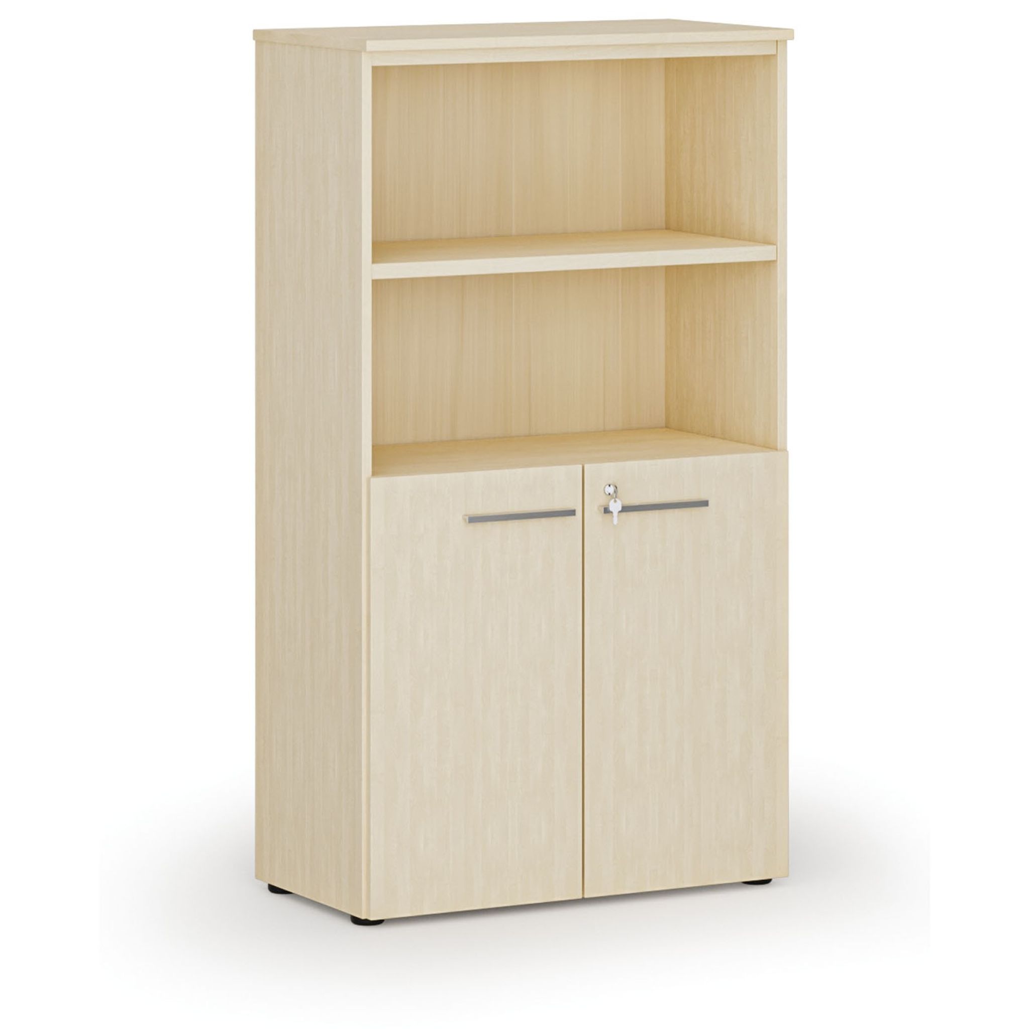 Szafa biurowa kombinowana PRIMO WOOD, drzwi na 2 poziomach, 1434 x 800 x 420 mm