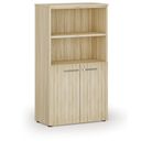 Szafa biurowa kombinowana PRIMO WOOD, drzwi na 2 poziomach, 1434 x 800 x 420 mm, dąb naturalny
