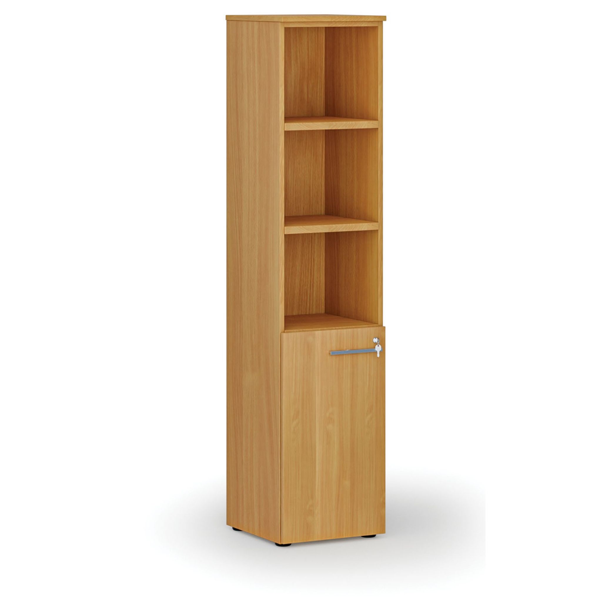 Szafa biurowa kombinowana PRIMO WOOD, drzwi na 2 poziomach, 400 x 420 x 1781 mm, buk