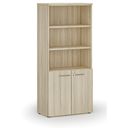 Szafa biurowa kombinowana PRIMO WOOD, drzwi na 2 poziomach, 800 x 420 x 1781 mm, dąb naturalny