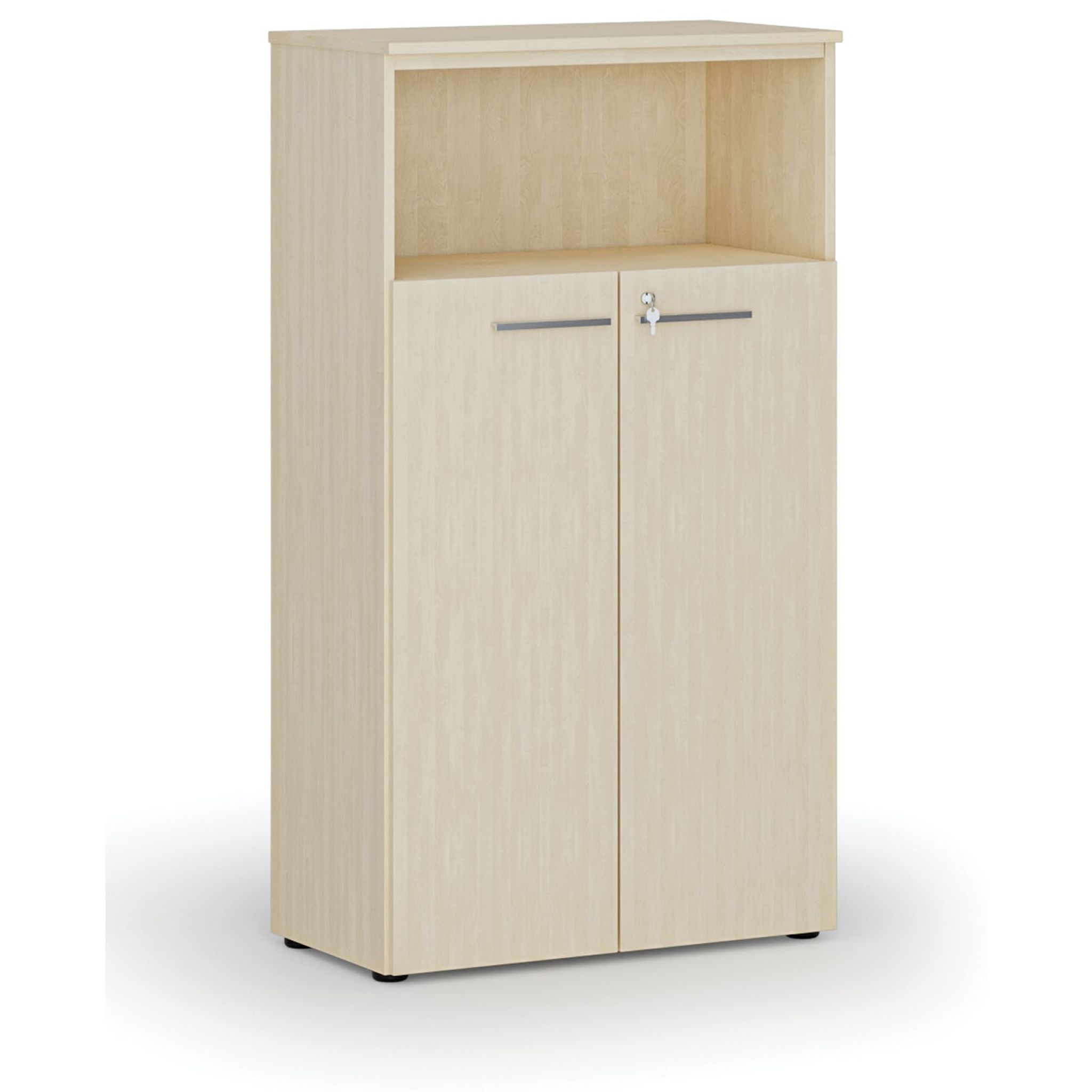 Szafa biurowa kombinowana PRIMO WOOD, drzwi na 3 poziomach, 1434 x 800 x 420 mm