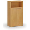 Szafa biurowa kombinowana PRIMO WOOD, drzwi na 3 poziomach, 1434 x 800 x 420 mm, buk