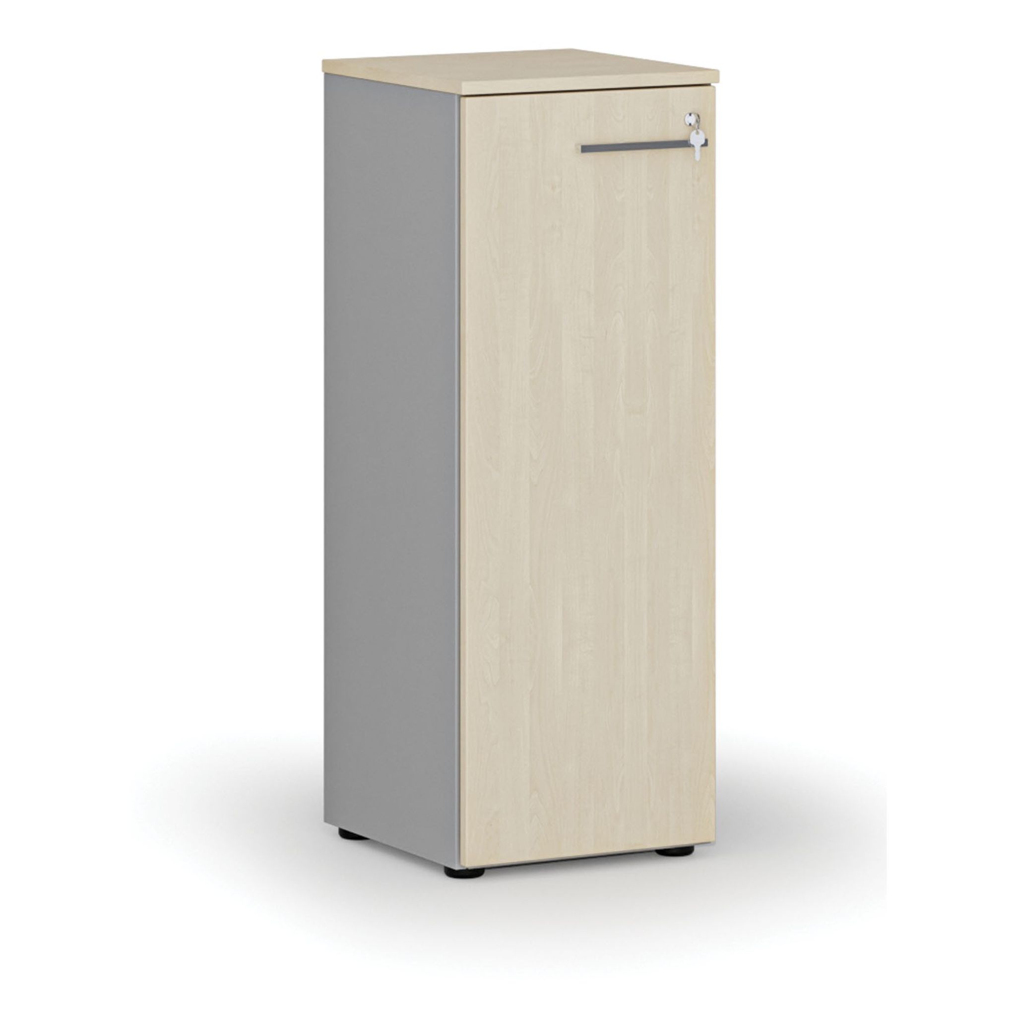 Szafa biurowa niska z drzwiami PRIMO GRAY, 400 x 420 x 1087 mm