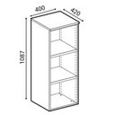 Szafa biurowa niska z drzwiami PRIMO WHITE, 1087 x 400 x 420 mm, biały/buk