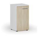 Szafa biurowa niska z drzwiami PRIMO WHITE, 400 x 420 x 740 mm, biały/dąb naturalny
