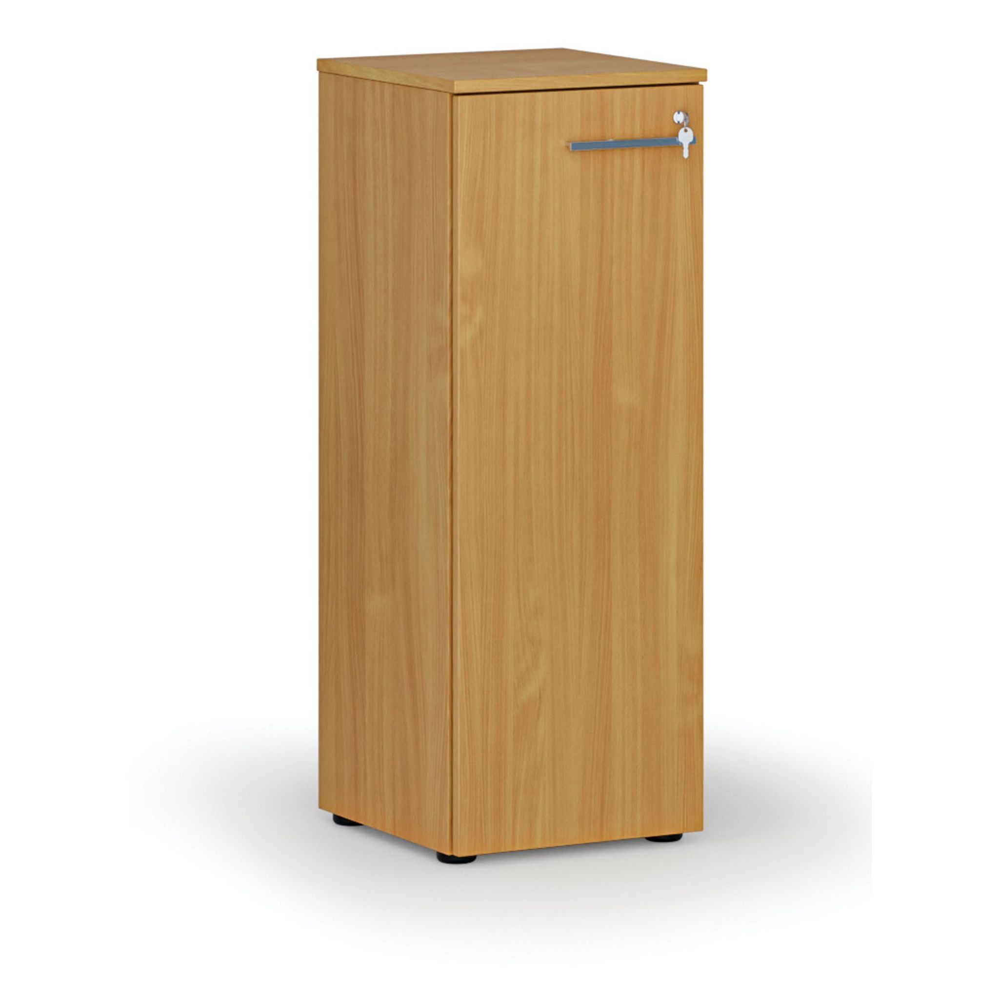 Szafa biurowa niska z drzwiami PRIMO WOOD, 400 x 420 x 1087 mm, buk