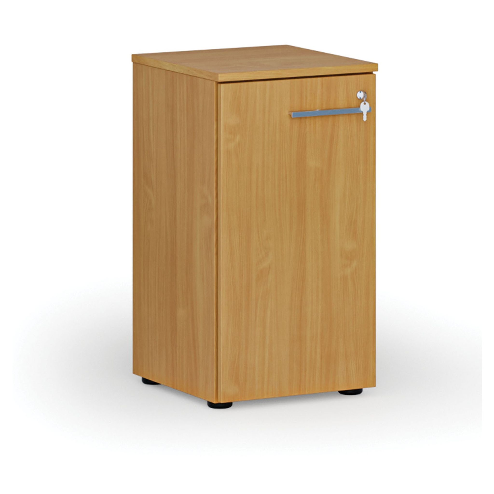 Szafa biurowa niska z drzwiami PRIMO WOOD, 400 x 420 x 740 mm, buk