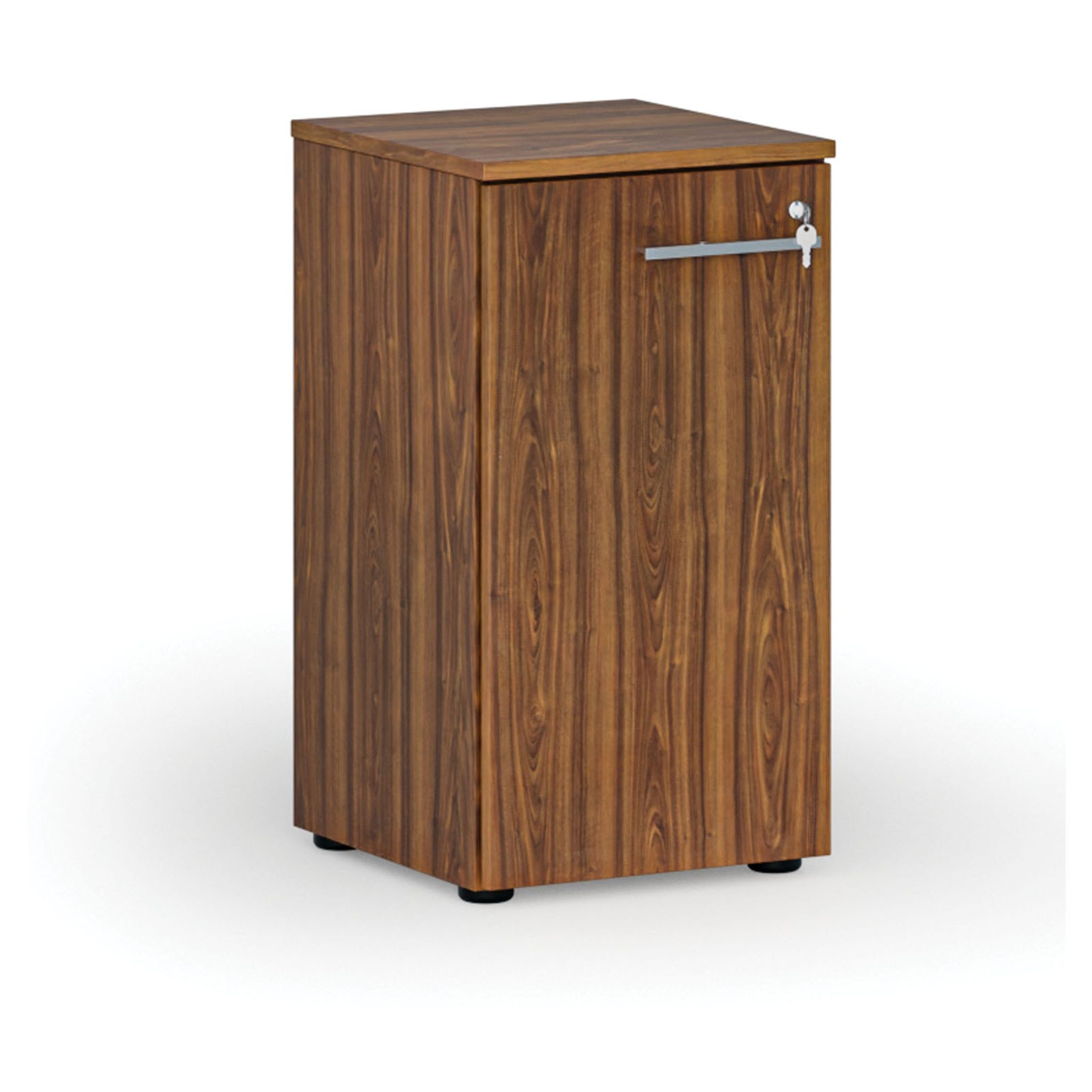 Szafa biurowa niska z drzwiami PRIMO WOOD, 400 x 420 x 740 mm, orzech
