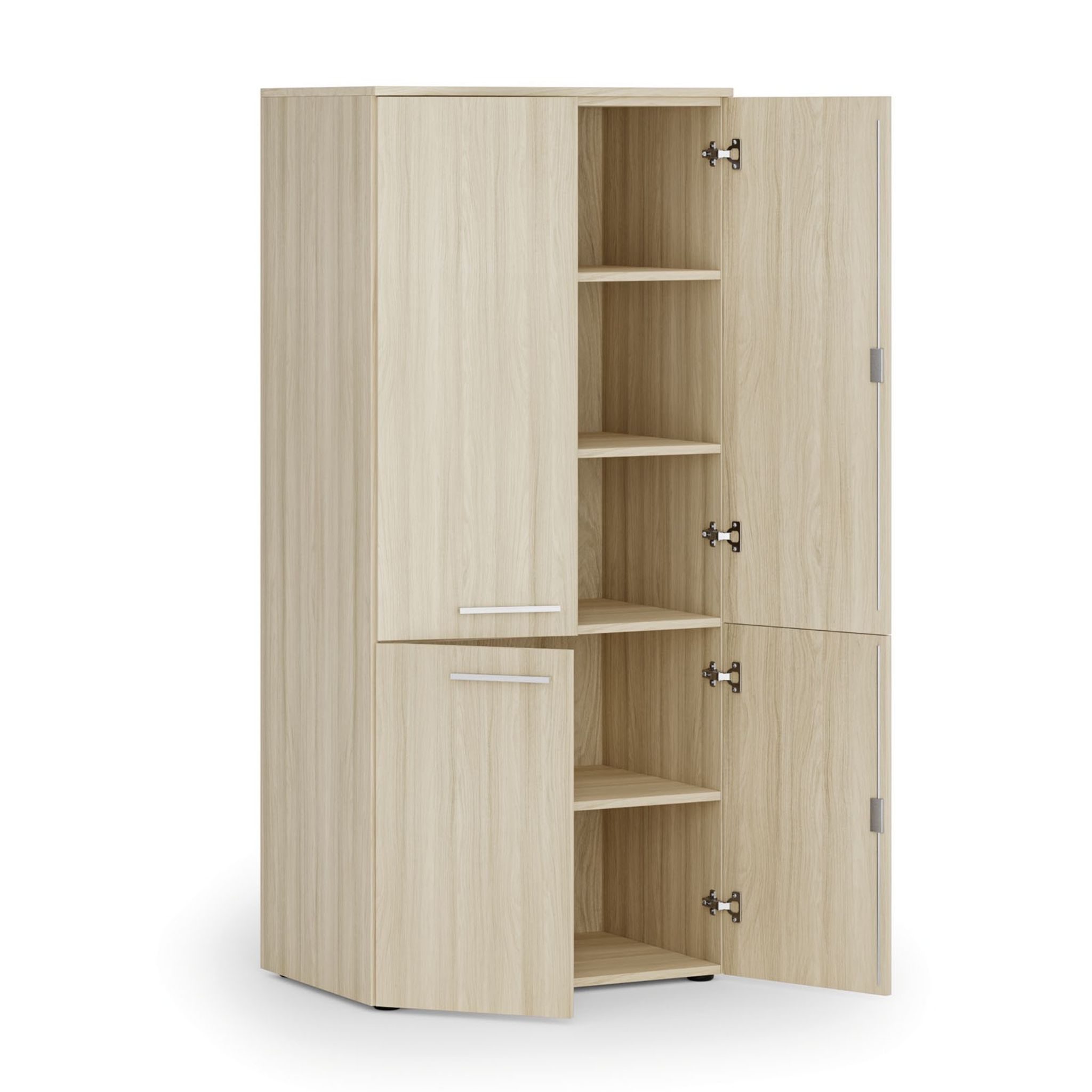Szafa biurowa pół-drzwi PRIMO WOOD, 800 x 500 x 1781 mm, dąb naturalny