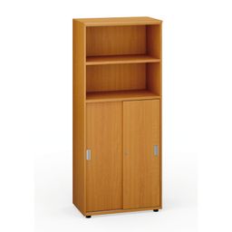 Szafa biurowa PRIMO, przesuwne drzwi na 3 półki, 800 x 420 x 1781 mm, czereśnia