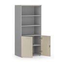 Szafa biurowa z drzwiami niskimi PRIMO GRAY, 800 x 500 x 1781 mm, szary/brzoza