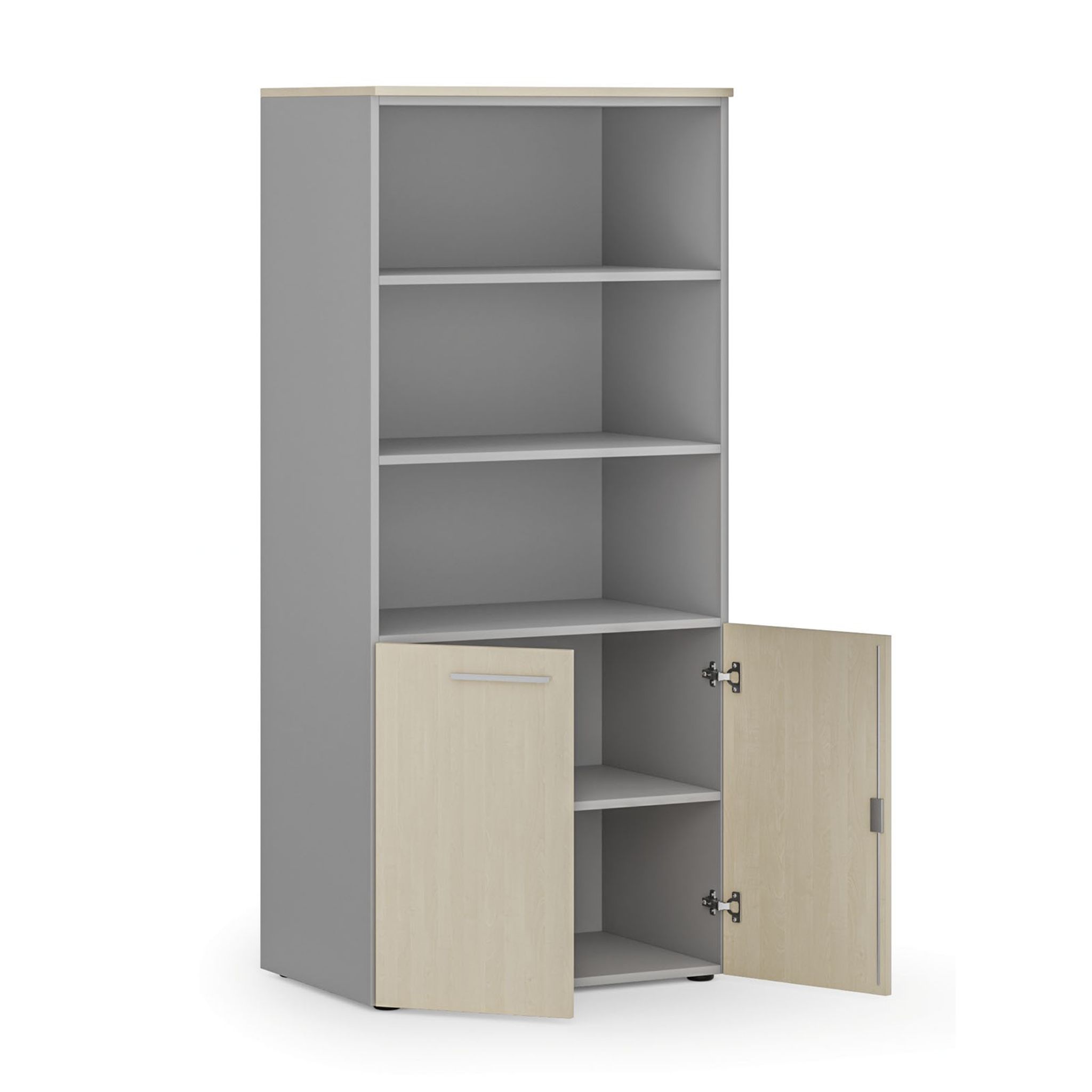 Szafa biurowa z drzwiami niskimi PRIMO GRAY, 800 x 500 x 1781 mm