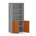 Szafa biurowa z drzwiami niskimi PRIMO GRAY, 800 x 500 x 1781 mm, szary/czereśnia