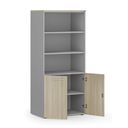 Szafa biurowa z drzwiami niskimi PRIMO GRAY, 800 x 500 x 1781 mm, szary/dąb naturalny