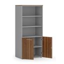 Szafa biurowa z drzwiami niskimi PRIMO GRAY, 800 x 500 x 1781 mm, szary/orzech