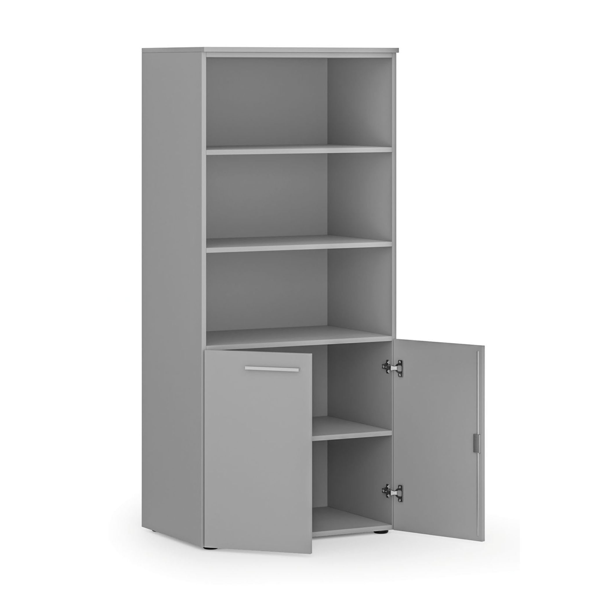 Szafa biurowa z drzwiami niskimi PRIMO GRAY, 800 x 500 x 1781 mm, szary