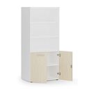 Szafa biurowa z drzwiami niskimi PRIMO WHITE, 800 x 500 x 1781 mm, biały/brzoza