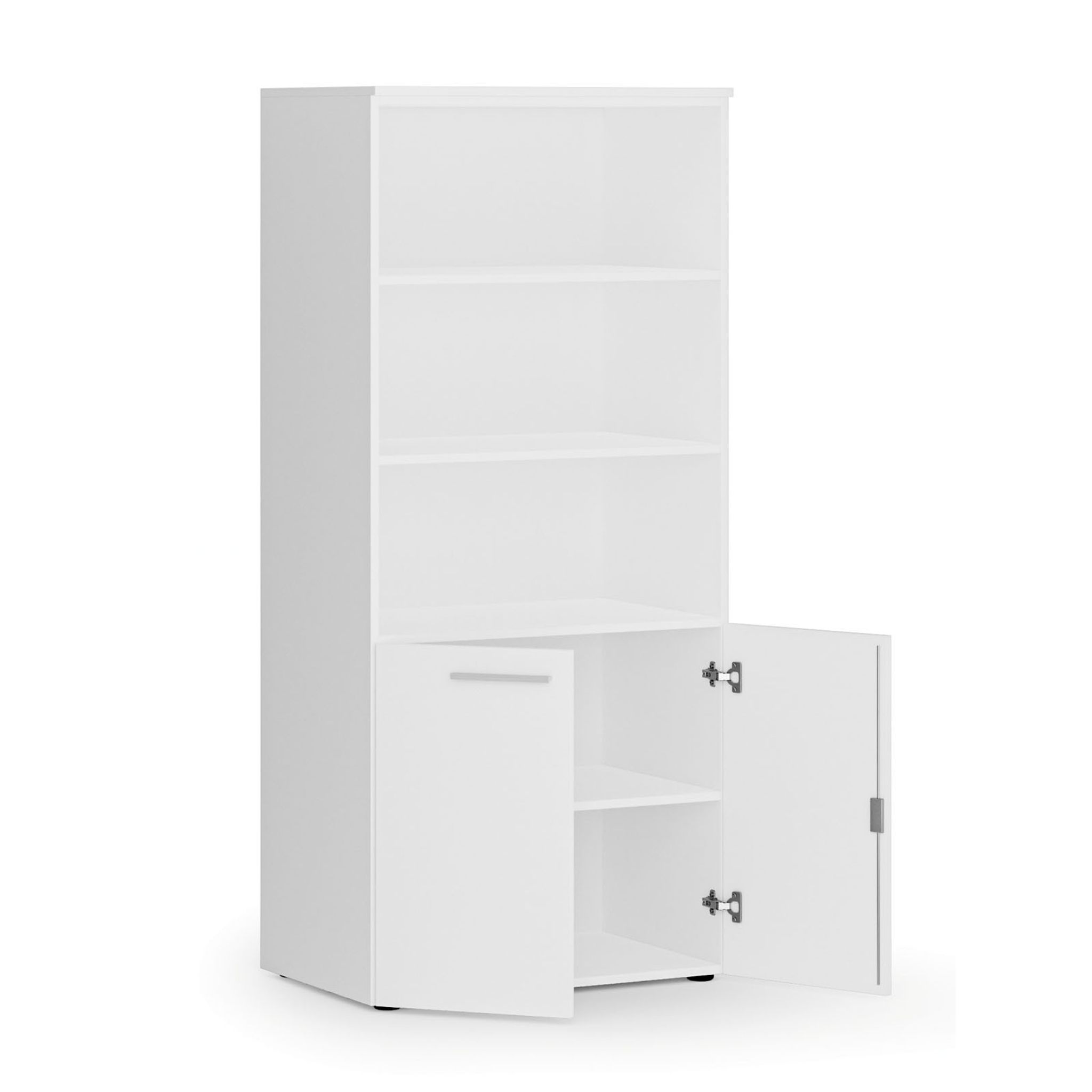 Szafa biurowa z drzwiami niskimi PRIMO WHITE, 800 x 500 x 1781 mm