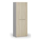 Szafa biurowa z drzwiami PRIMO GRAY, 800 x 420 x 2128 mm, szary/dąb naturalny
