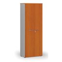 Szafa biurowa z drzwiami PRIMO GRAY, 800 x 420 x 2128 mm, szary/wiśnia