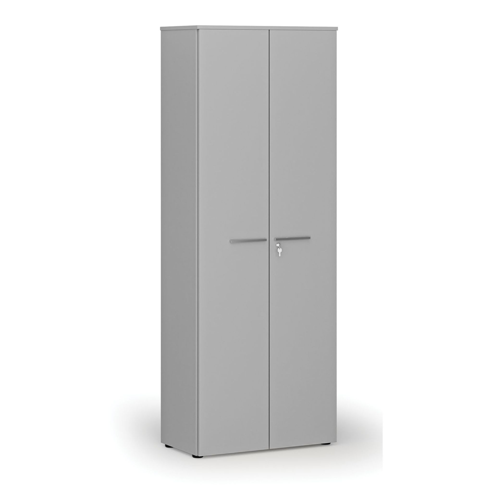 Szafa biurowa z drzwiami PRIMO GRAY, 800 x 420 x 2128 mm, szary