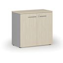 Szafa biurowa z drzwiami PRIMO GRAY, 800 x 420 x 740 mm, szary/brzoza